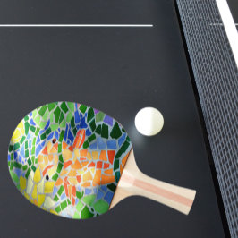 Colorful Oranje Koi Fish Mosaic Art Tafeltennisbatje