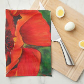 Colorful Oranje Oriental Poppies Theedoek (Quarter Fold)