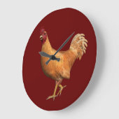 Colorful Oranje Rooster Grote Klok (Hoek)
