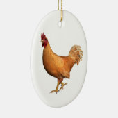 Colorful Oranje Rooster Keramisch Ornament (Rechts)