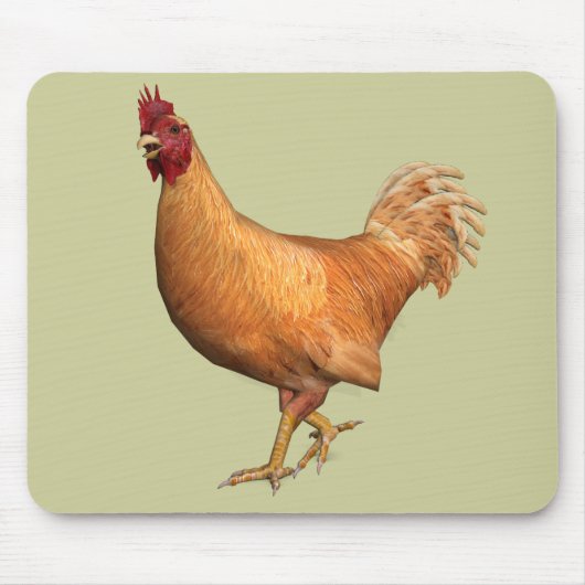 Colorful Oranje Rooster Muismat (Voorkant)