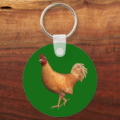 Colorful Oranje Rooster Sleutelhanger (Voorkant)