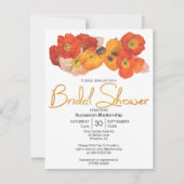 Colorful Oranje Yellow White Poppies Sjabloon Kaart (Voorkant)