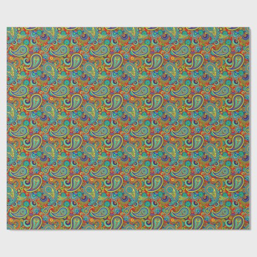 Colorful Orante Paisley Cadeaupapier (Vlak)