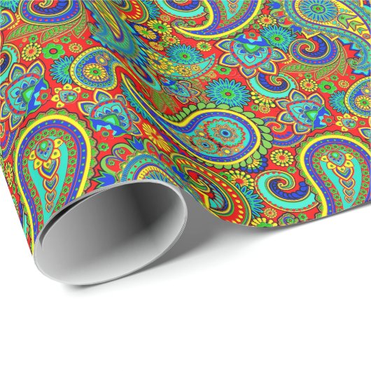 Colorful  Orante Paisley Cadeaupapier (Rol Hoek)
