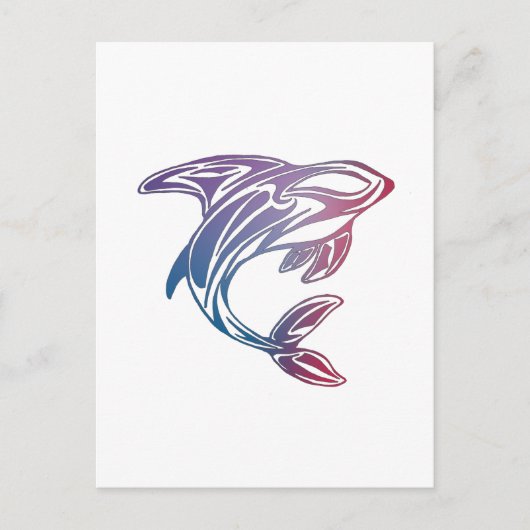 Colorful Orca Whale Tattoo Briefkaart (Voorkant)