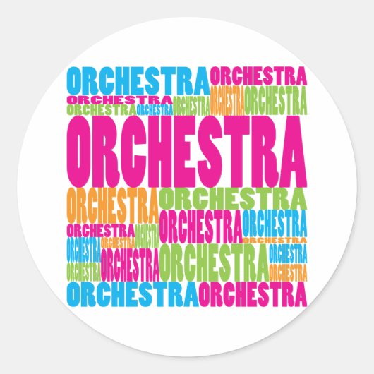 Colorful Orchestra Ronde Sticker (Voorkant)