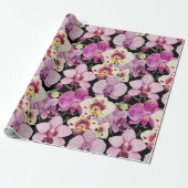 Colorful Orchid Flower Pattern Cadeaupapier (Uitgerold)