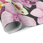 Colorful Orchid Flower Pattern Cadeaupapier (Rol Hoek)