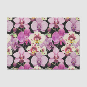 Colorful Orchid Flower Pattern Tissuepapier