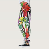 Colorful Orchid Flowers Waterverf Patroon Leggings (Links)