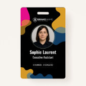 Colorful Organic Blobs Professional Employee ID Badge (Voorkant)