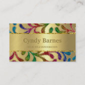 Colorful Organic Glittery Design op Gold Visitekaartje (Voorkant)