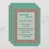 Colorful Oriental Rug Pattern Rehearsal Dinner Kaart (Voorkant / Achterkant)