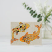 Colorful Ornamental Koi Fish Swimming Briefkaart (Staand voorkant)