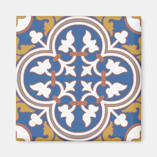 Colorful Ornamental Tegel Pattern Magneet (Voorkant)