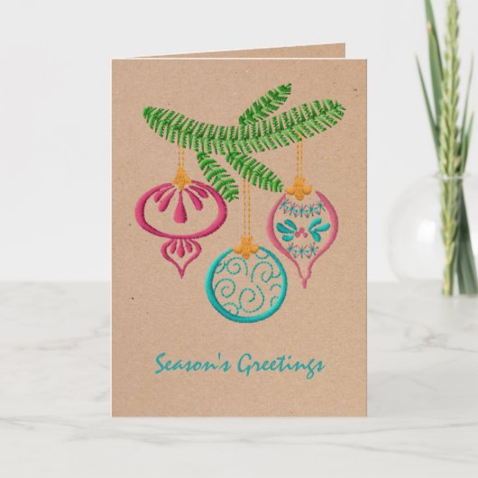 Colorful Ornamenten Holiday Greeting Kaart (Voorkant)