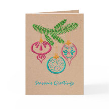 Colorful Ornamenten Holiday Greeting Kaart