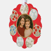 Colorful Ornaments Christmas Photo Ornament Card (Links)