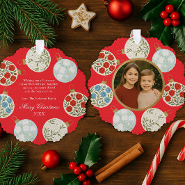 Colorful Ornaments Christmas Photo Ornament Card