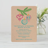 Colorful Ornaments Coporate Holiday Invitation Kaart (Staand voorkant)