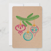 Colorful Ornaments Coporate Holiday Invitation Kaart (Achterkant)
