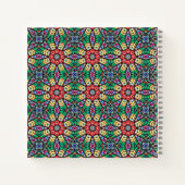 Colorful Ornate Kaleidoscope Pattern Monogram Notitieboek (Achterkant)