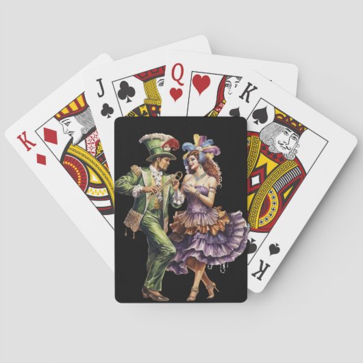 COLORFUL ORNATE MARDI GRAS COUPLE POKERKAARTEN (Achterkant)