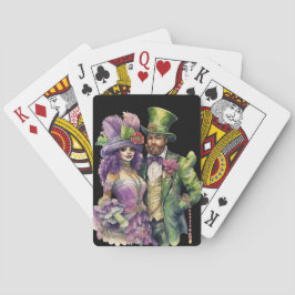 COLORFUL ORNATE MARDI GRAS COUPLE POKERKAARTEN