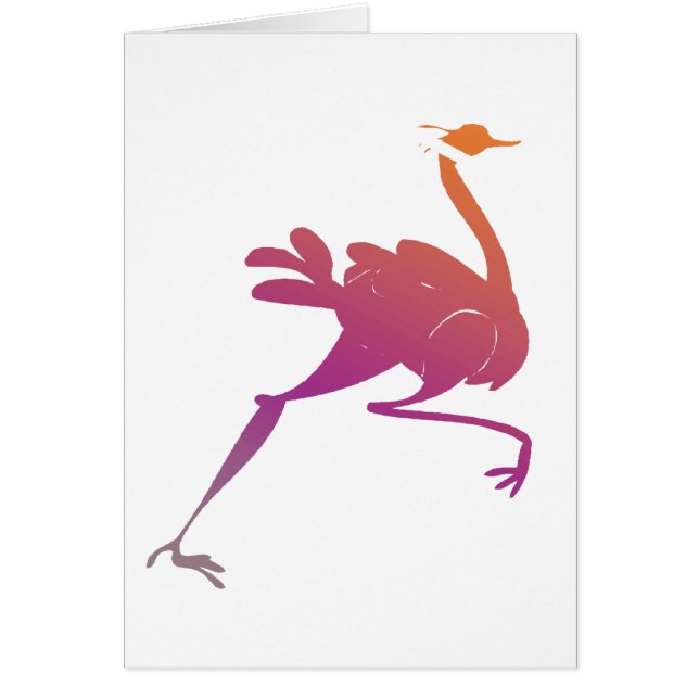Colorful Ostrich Silhouette (Voorkant)