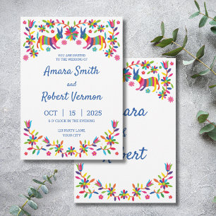COLORFUL OTOMI MEXICAN INVITATIE AANKONDIGING