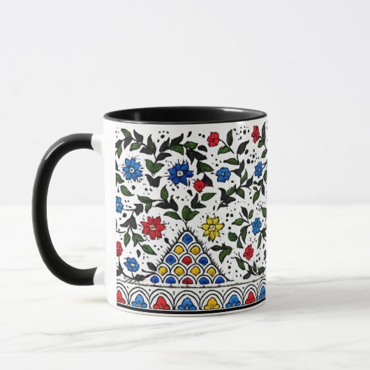 Colorful Ottoman Floral Pattern Wrap-Around Coffee Mok (Links)