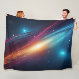 Colorful Outer Space Cosmic Nebula Abstract Fleece Deken