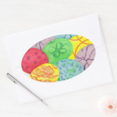 Colorful Oval Easter Egkers Stickers (Envelop)