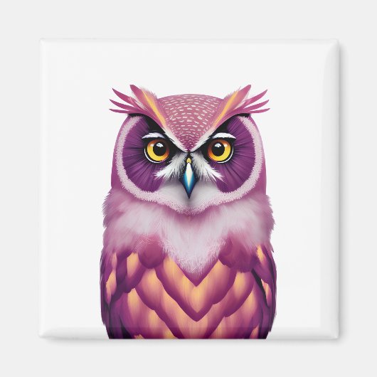 Colorful Owl Bird Artwork Magneet (Voorkant)