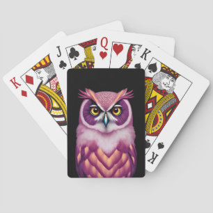Colorful Owl Bird Artwork Pokerkaarten