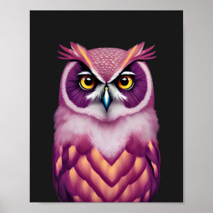 Colorful Owl Bird Artwork Poster
