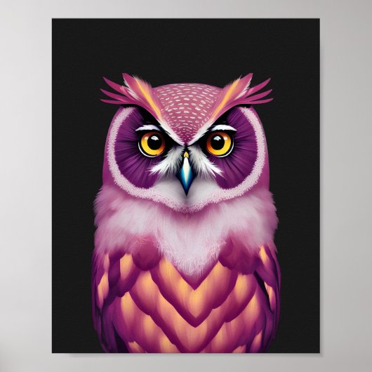 Colorful Owl Bird Artwork Poster (Voorkant)