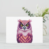 Colorful Owl Bird Artwork Save The Date (Staand voorkant)