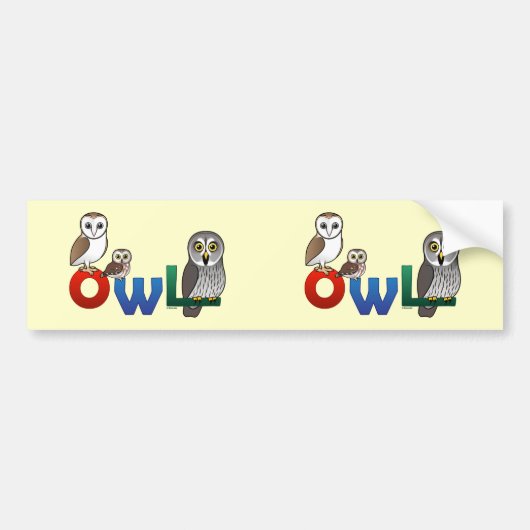 Colorful Owl Bumpersticker (Voorkant)