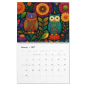 Colorful Owl Calendar 2026 Kalender (Feb 2027)
