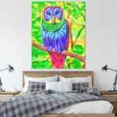 Colorful Owl Canvas Afdruk (Insitu (Slaapkamer))