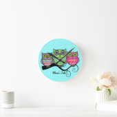 Colorful Owl Clock Ronde Klok (Huis)
