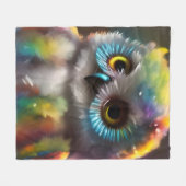 Colorful Owl Fleece Deken (Voorkant (Horizontaal))