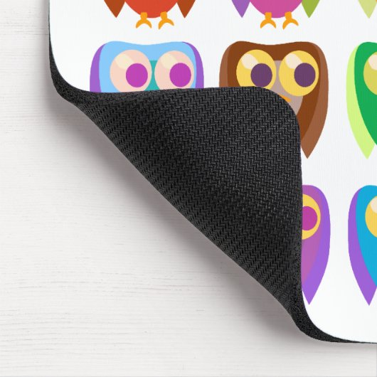 Colorful Owl Fun Muismat (Hoek)