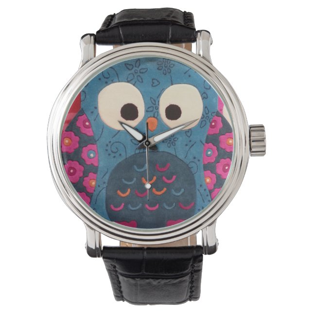 Colorful Owl Horloge (Voorkant)