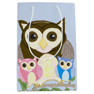 Colorful Owl Medium Gift Bag Medium Cadeauzakje