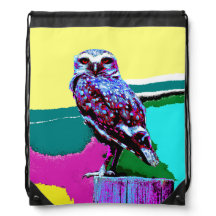 Colorful Owl op een post Posterization