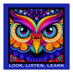 Colorful Owl Perfect Poster