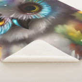 Colorful Owl Sherpa Blanket Deken (3/4)
